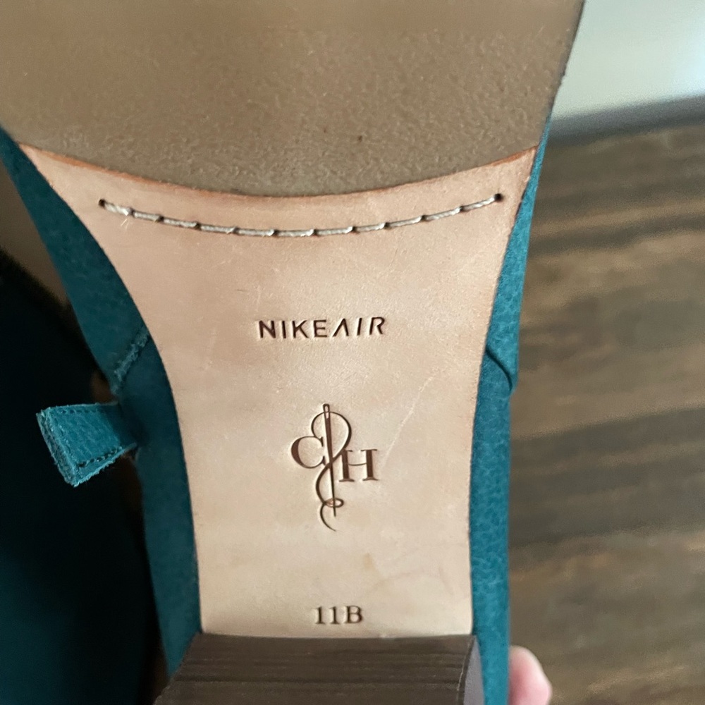 Like-New Cole Haan Suede Heeled Boots, Nike Air, Dark Teal (W 11) - Picture 11 of 11